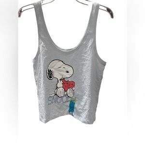 Peanuts Snoopy Holding Heart Tank Top Size Small